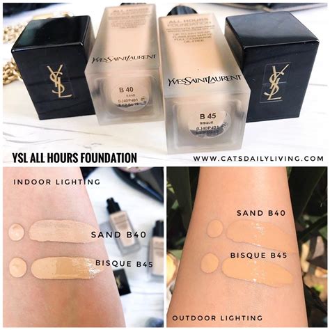 ysl all hour foundation swatches|YSL all hours foundation shades.